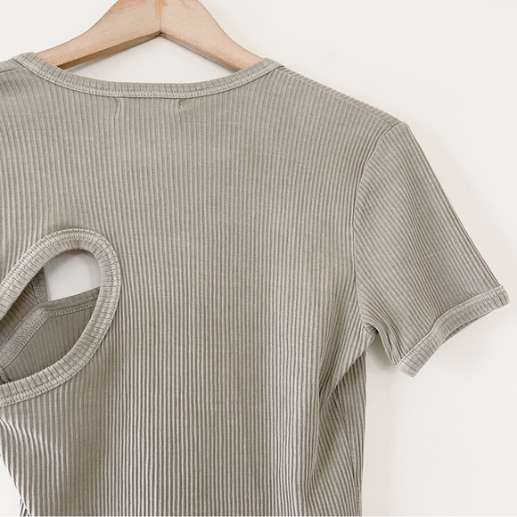 JOHN ELLIOTT Asymmetrical Neck Top Cotton Rib In Brush - Picture 8 of 13